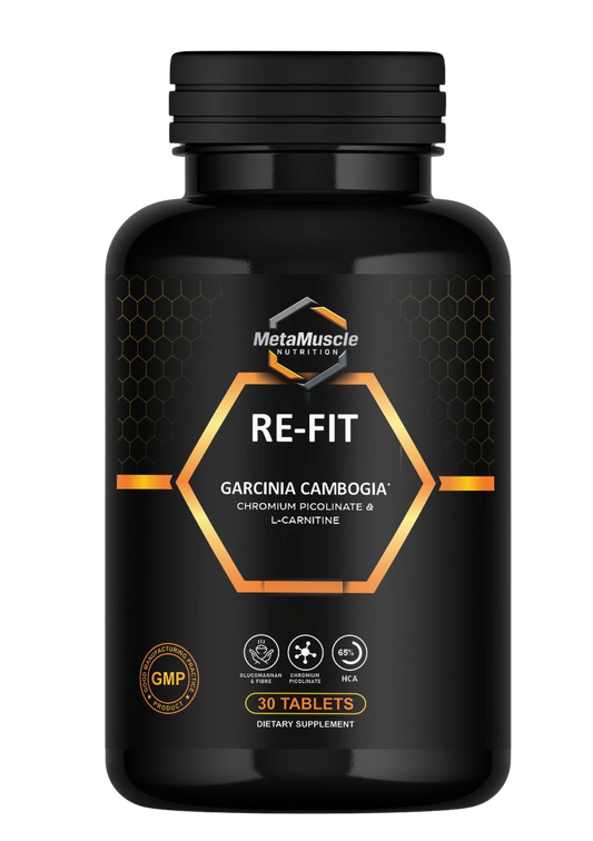 MetaMuscle Nutrition Re-Fit, Garcinia Cambogia 65% HCA, bottle of 30 tablets