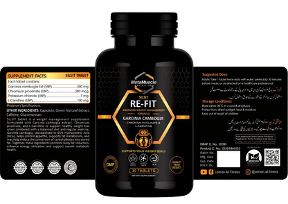 Silsit Re-Fit label showing supplement facts, other ingredients, suggested dose and storage conditions